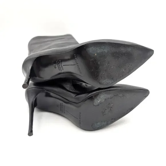Black Suede Studio Kath 80 Knee High Boots Women's Black Leather Size US7.5 EU38 - Picture 8 of 13
